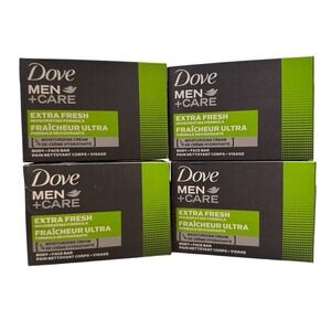 4 Dove Men Care Soap Bars 3.75 Oz. Extra‎ Fresh Moisturizer Skin Hydration Body